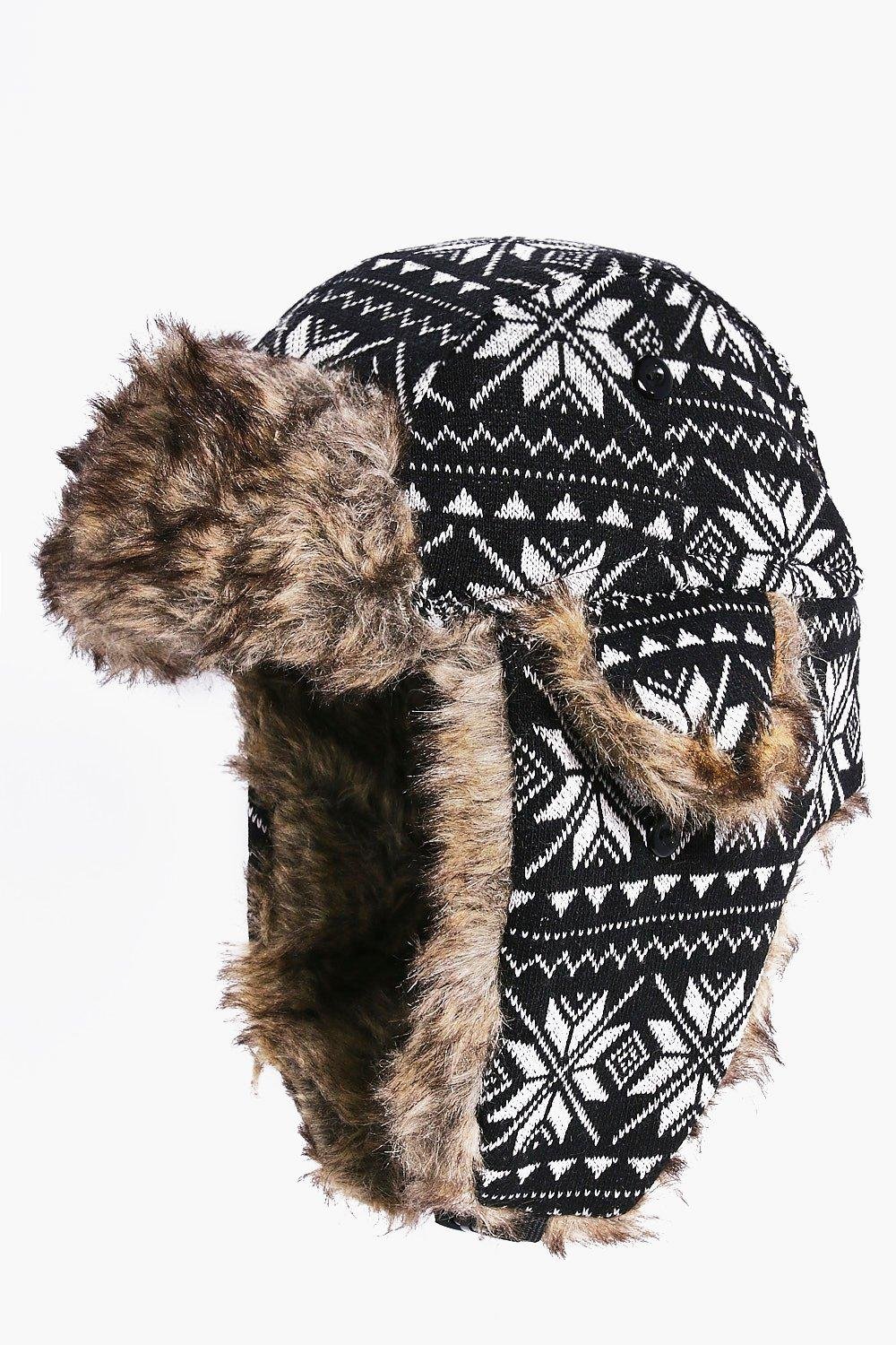 fairisle-fur-lined-trapper Fairisle Fur Lined Trapper