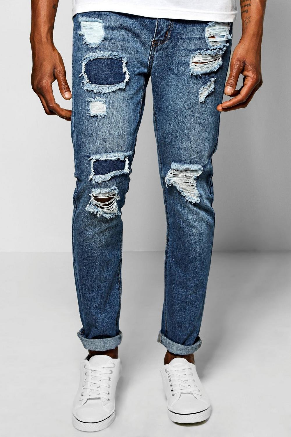 skinny-fit-rigid-rip-and-repair-jeans Skinny Fit Rigid Rip And Repair Jeans